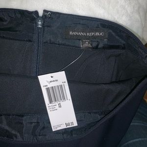 Navy blue midi skirt